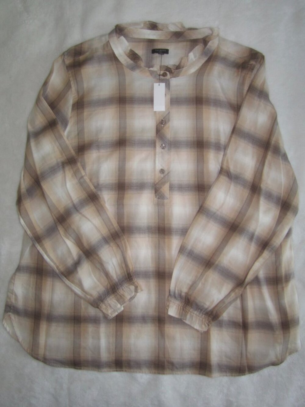 NWT TALBOTS Ruffle Plaid Blouse Shirt Women’s 2X